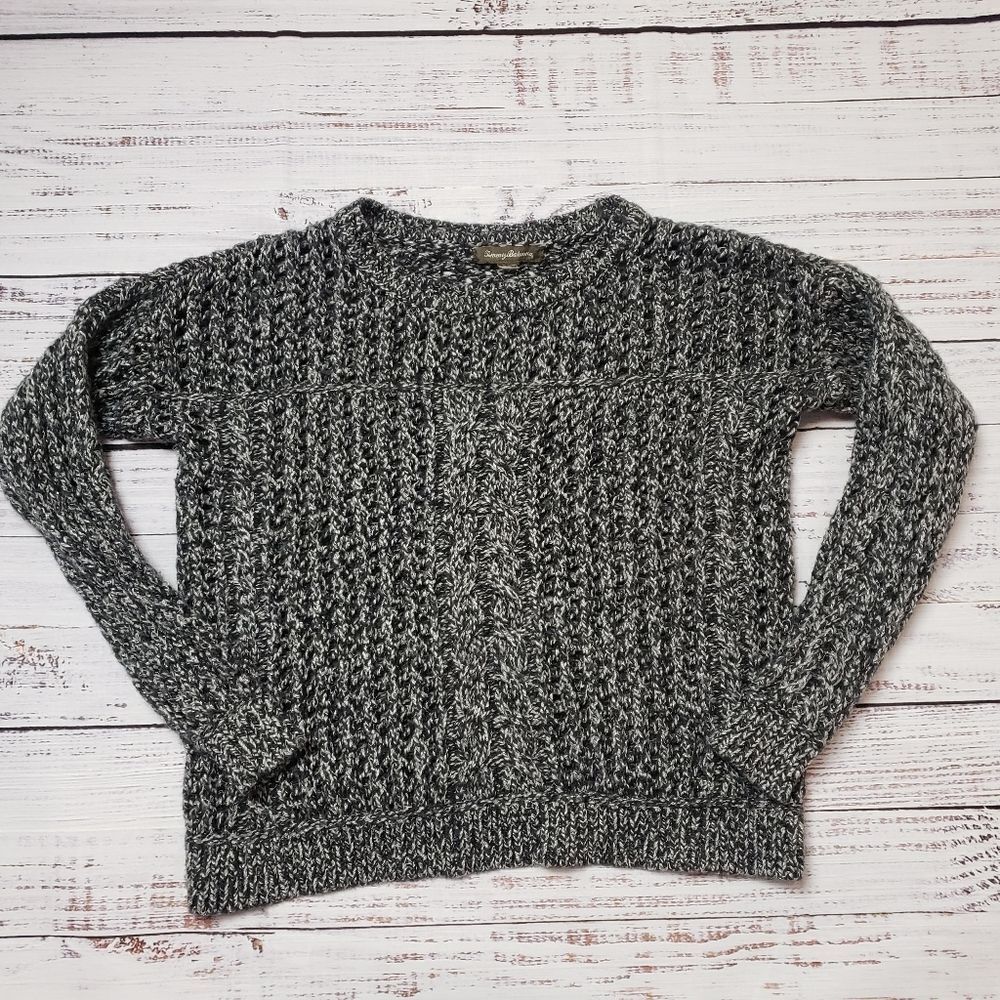 Tommy Bahama Silver  Metallic Sweater Top Size S Cable knit